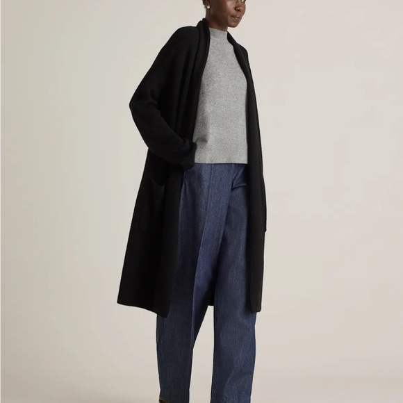 Quince Black Merino Wool Duster Cardigan - Picture 3 of 7